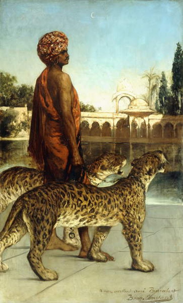 Detail of The Palace Guard with Two Leopards by Jean Joseph Benjamin Constant