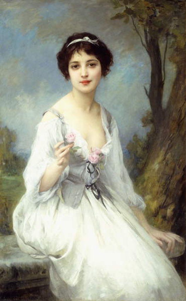 Detail of The Pink Rose, by Charles Amable Lenoir