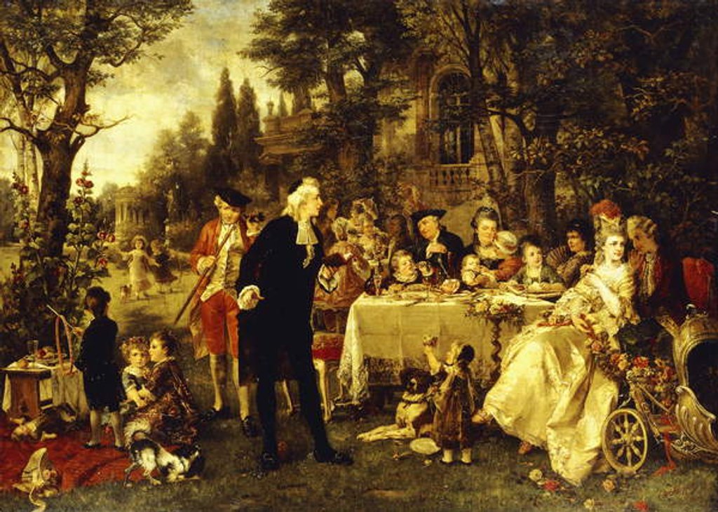 Detail of Wedding Party in the Garden of Fontainebleau by Carl Herpfer
