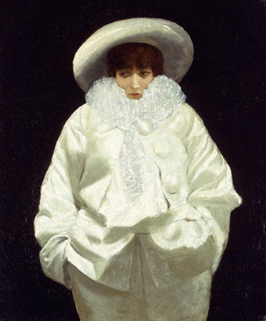 Detail of Sarah Bernhardt as Pierrot by Giuseppe or Joseph de Nittis