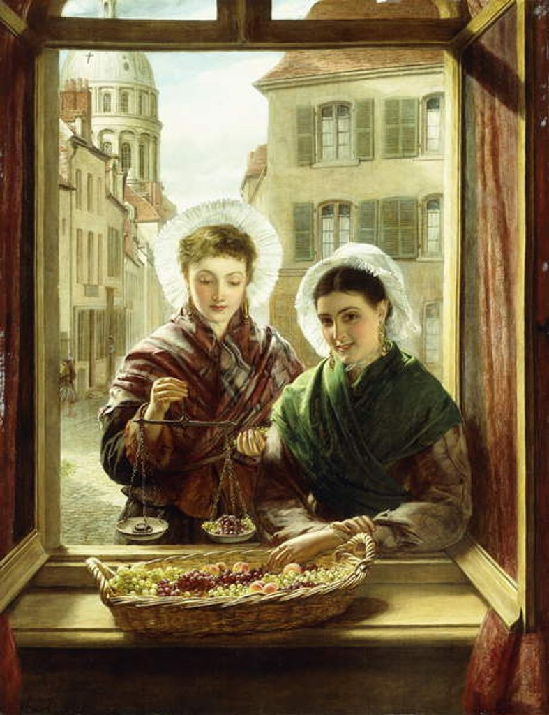 Detail of At My Window, Boulogne, 1872 by William Powell Frith
