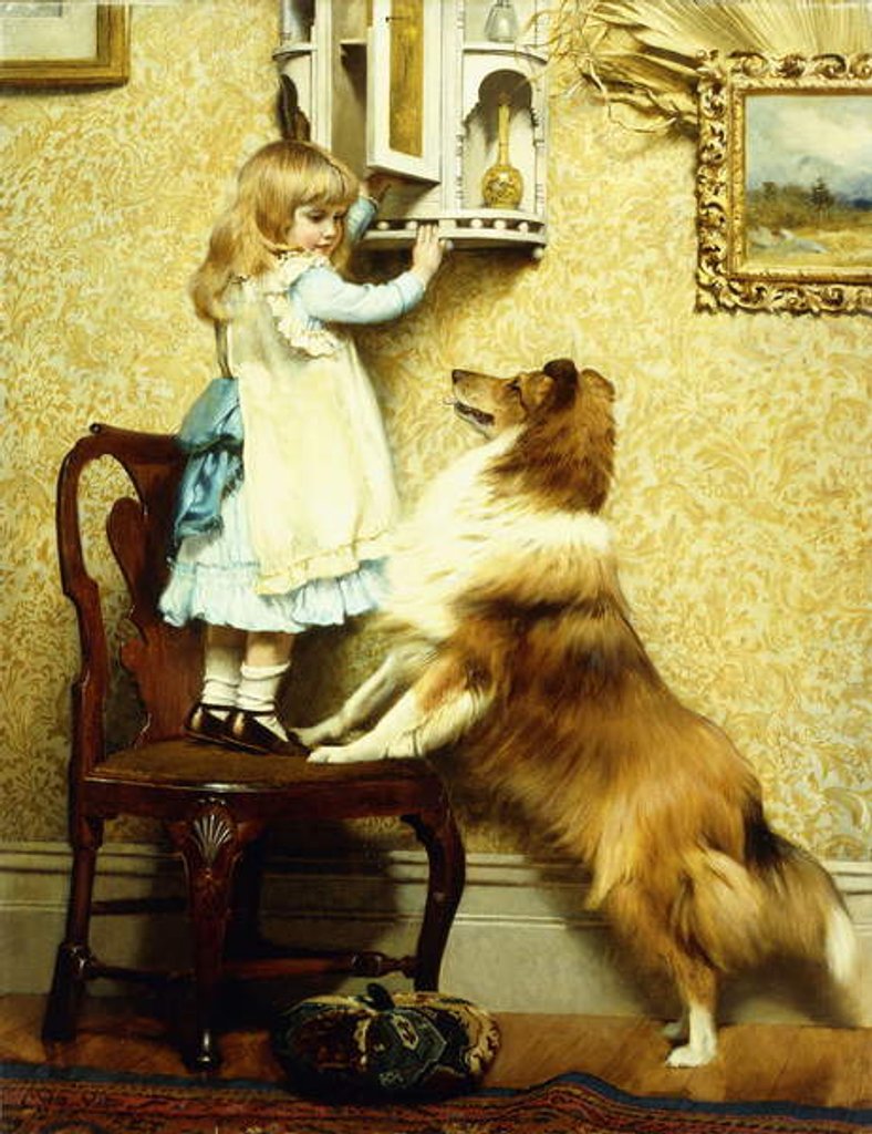 Detail of Little Girl and her Sheltie, 1892 by Charles Burton Barber