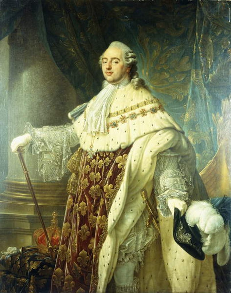 Detail of Portrait of Louis XVI Wearing Robes of State by Antoine Francois Callet