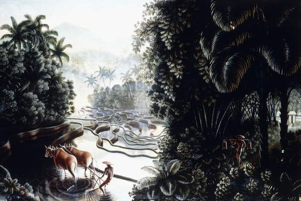 Detail of View across the Sawahs to Gunung Agung, c. 1937-1939 by Walter Spies