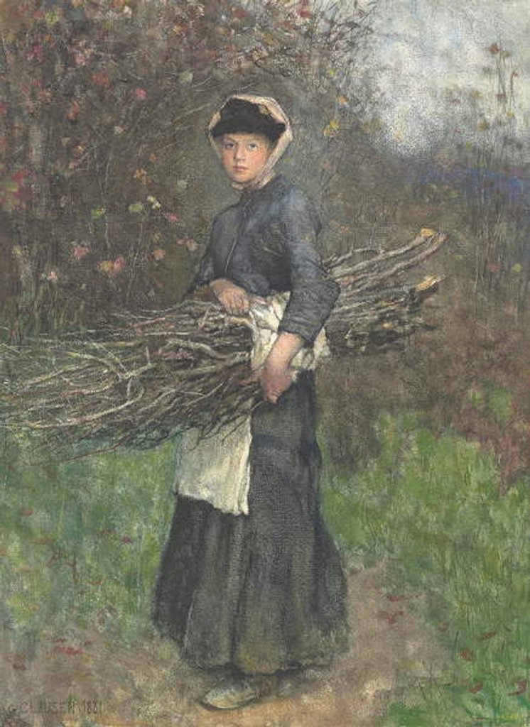 Detail of Gathering Firewood, 1881 by George Clausen