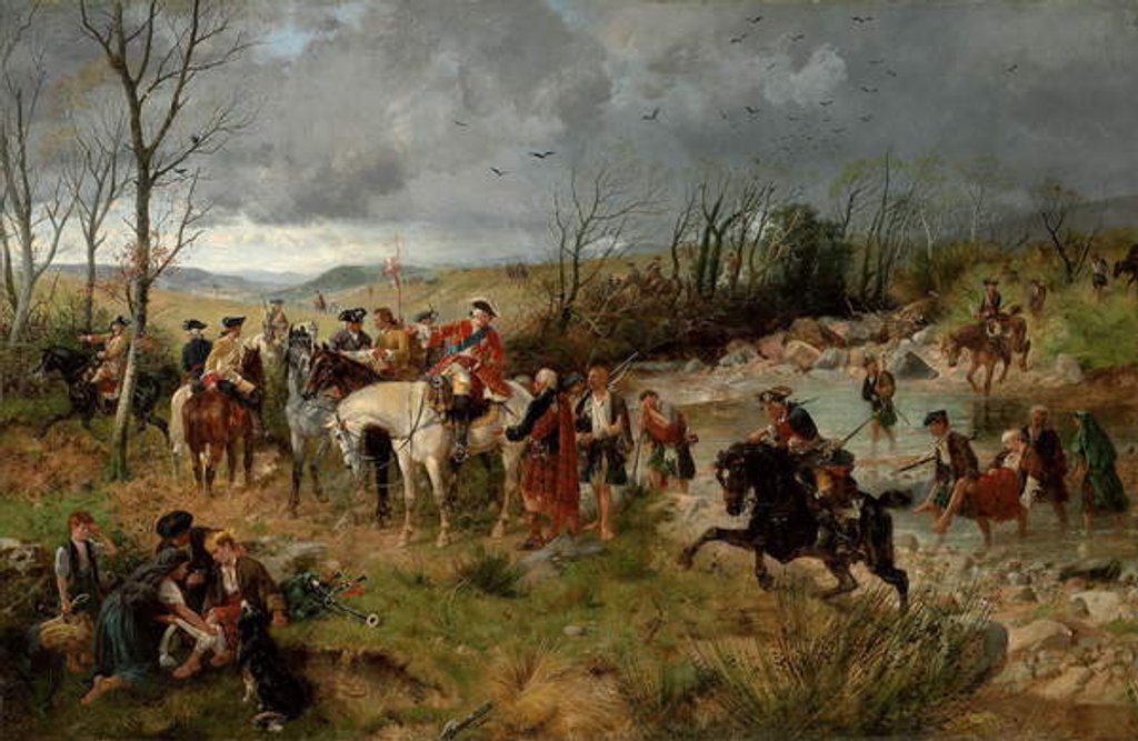 Detail of Halt of Prince Charles Edward on the Banks of the Nairne, 1878 by Richard Beavis