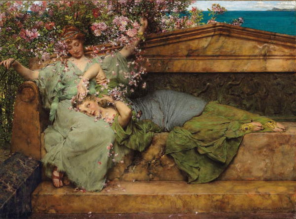 Detail of In a Rose Garden by Lawrence Alma-Tadema
