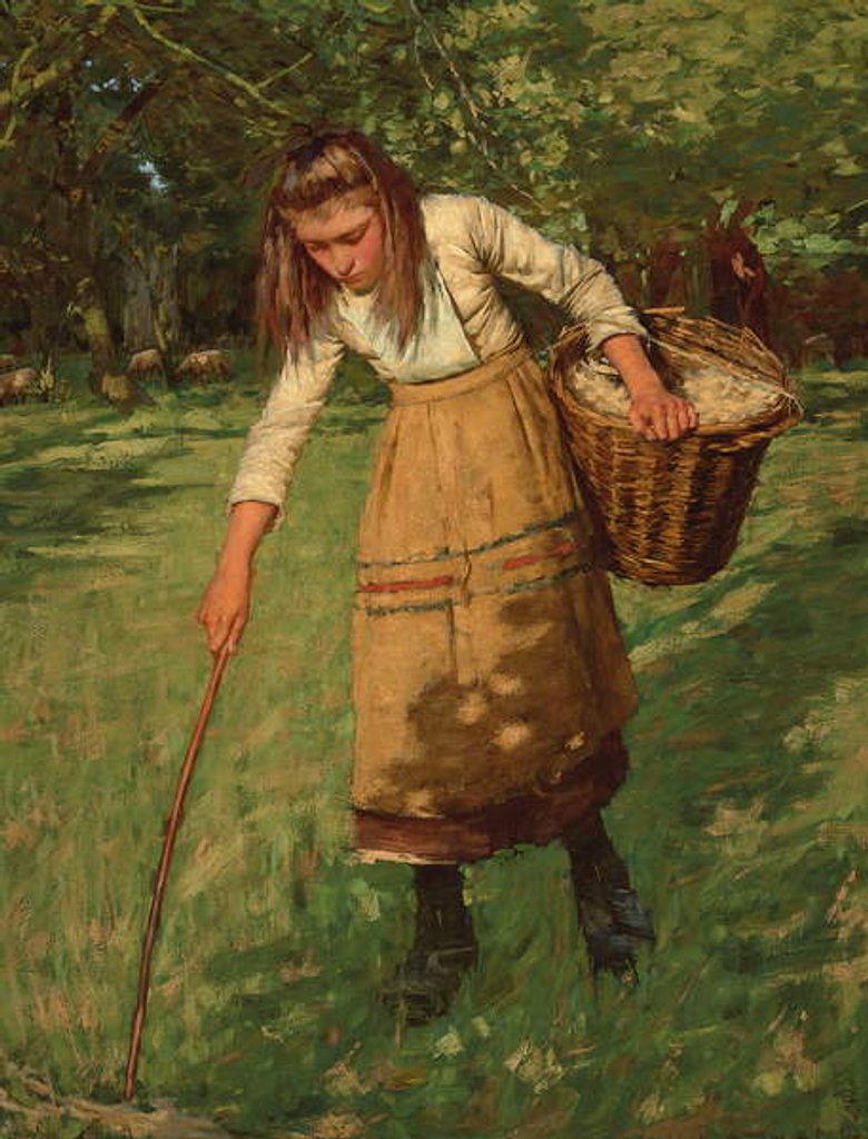 Detail of The Wool Gatherer by Henry Herbert La Thangue