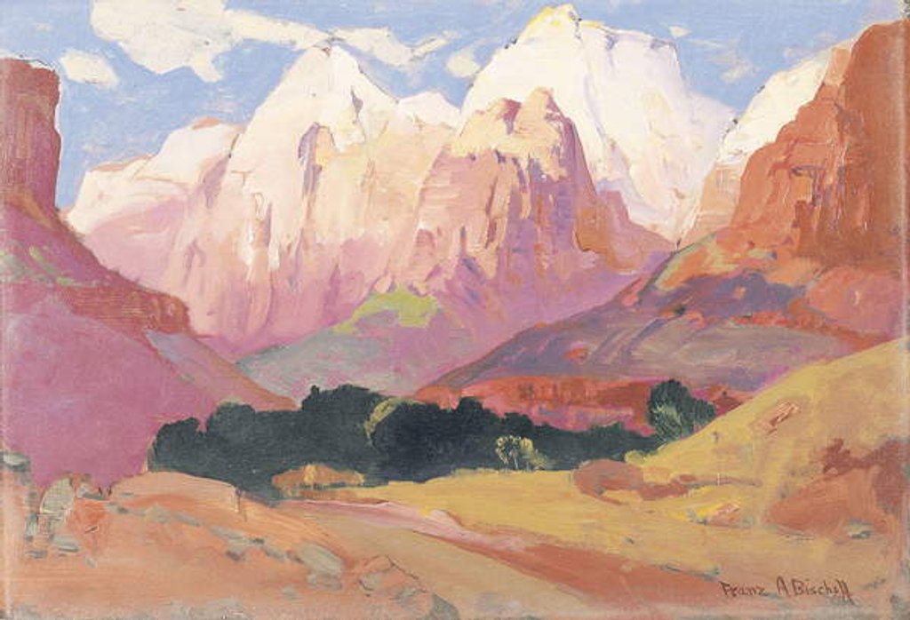 Detail of Grand Tetons by Franz A. Bischoff