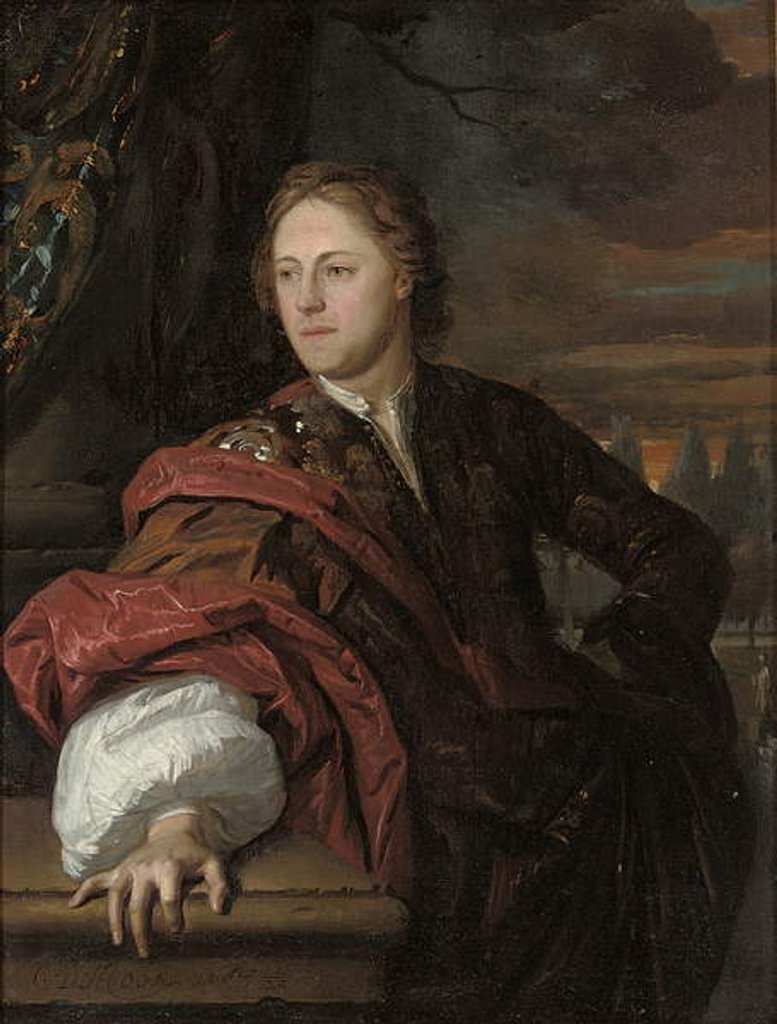 Detail of Portrait of a man by Karel de Moor