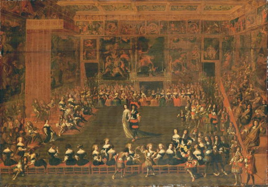 Detail of The opening of a ball in a palatial assembly room, c.1660-70 by Flemish School