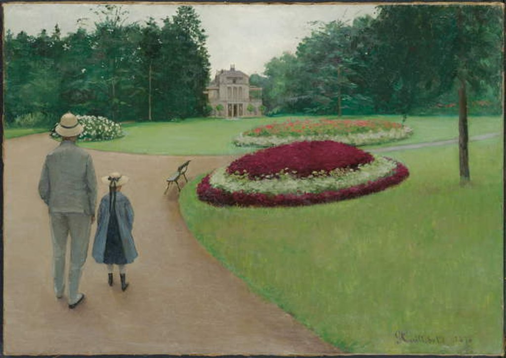 Detail of The Park of the Caillebotte Property at Yerres, 1875 by Gustave Caillebotte