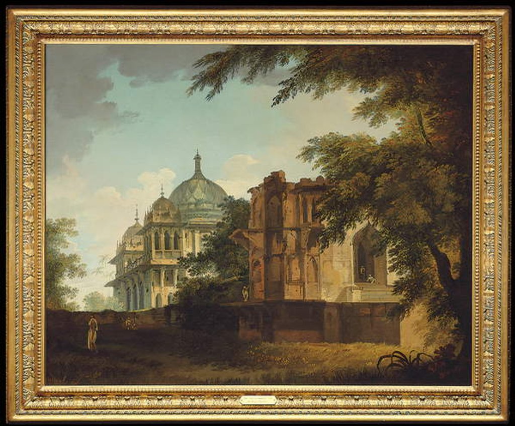 Detail of View of a Mosque at Mounheer by William Hodges