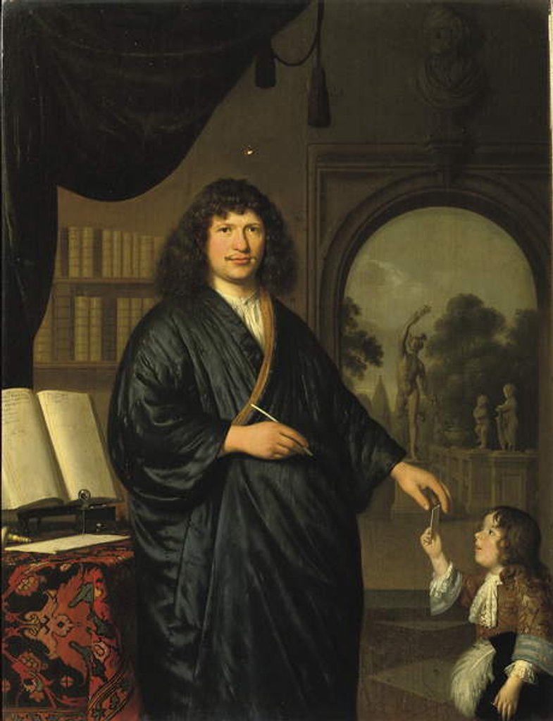 Detail of Portrait of a gentleman by Pieter van Slingelandt