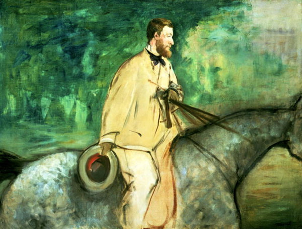 Detail of Portrait of Gillaudin on a horse by Edouard Manet