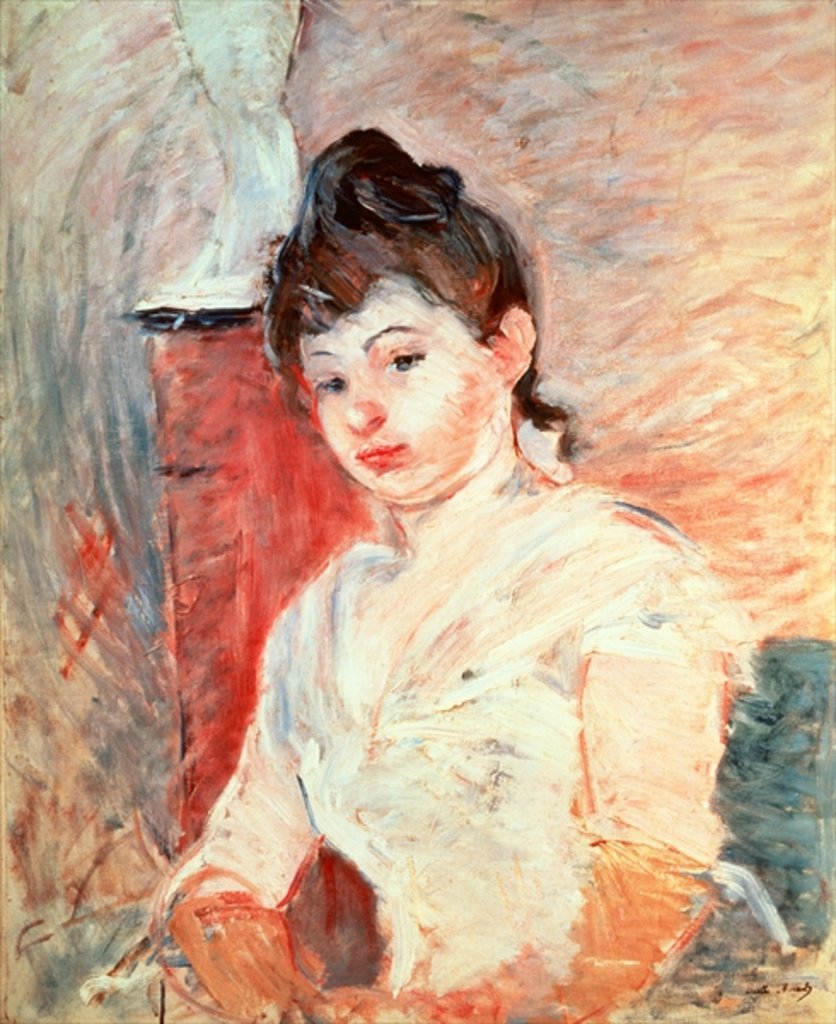 Detail of Young Girl in White by Berthe Morisot