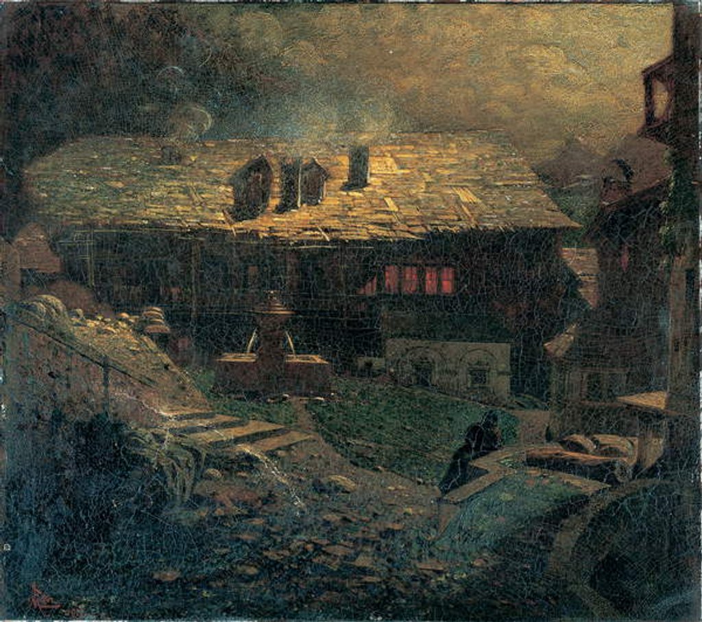 Detail of Nocturne Amongst the Tenements by Mario de Maria