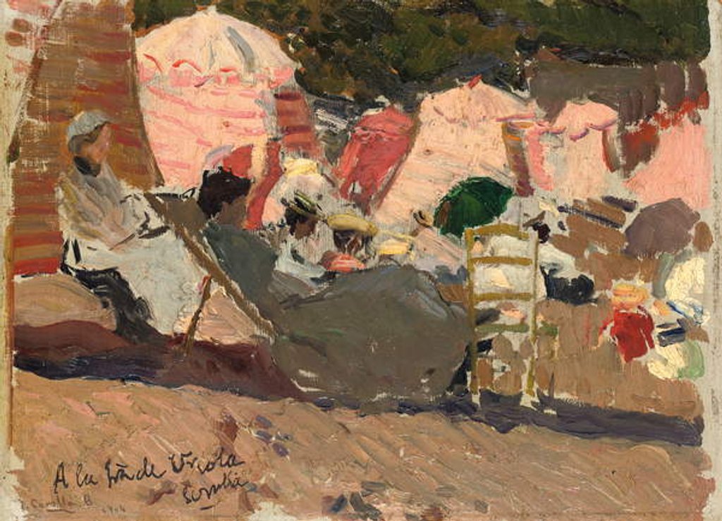 Detail of The Beach, Biarritz, 1906 by Joaquin Sorolla y Bastida