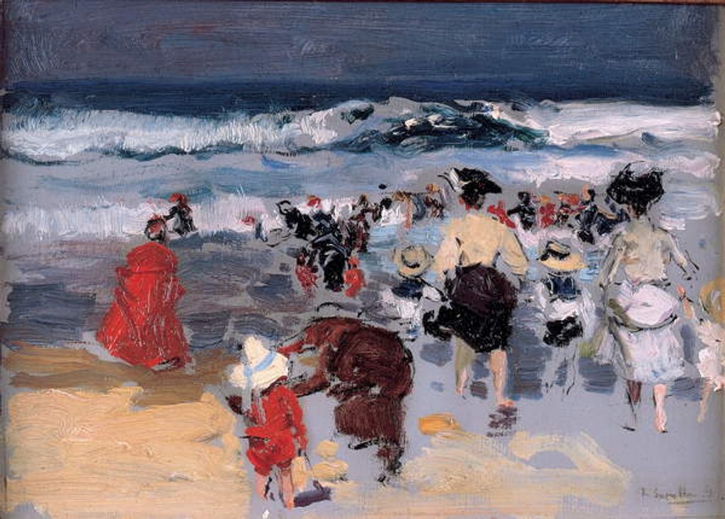 Detail of Beach at Biarritz, 1906 by Joaquin Sorolla y Bastida