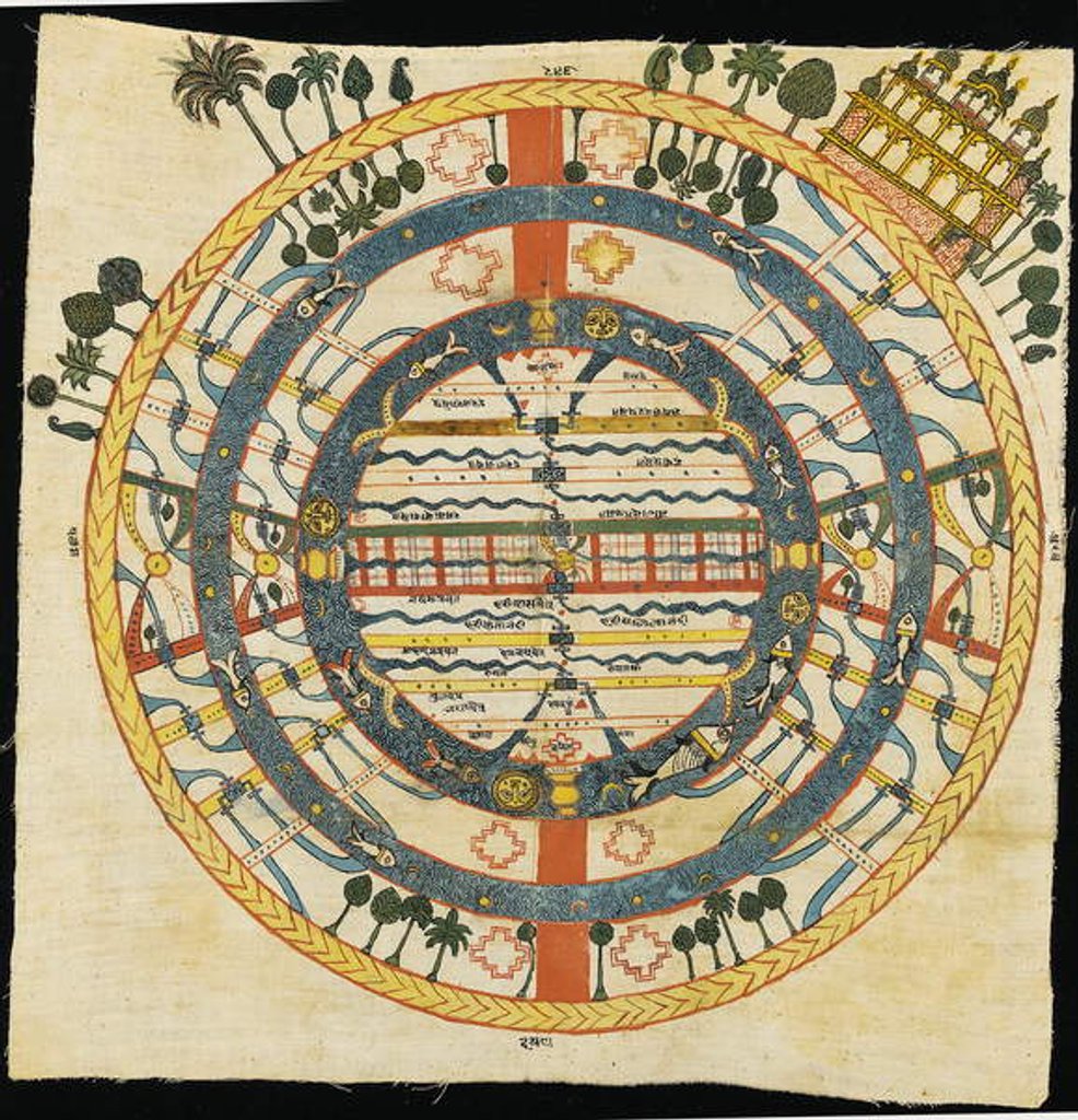 Detail of Jain Cosmic diagram, Jambudvpida, Bikaner by Indian School