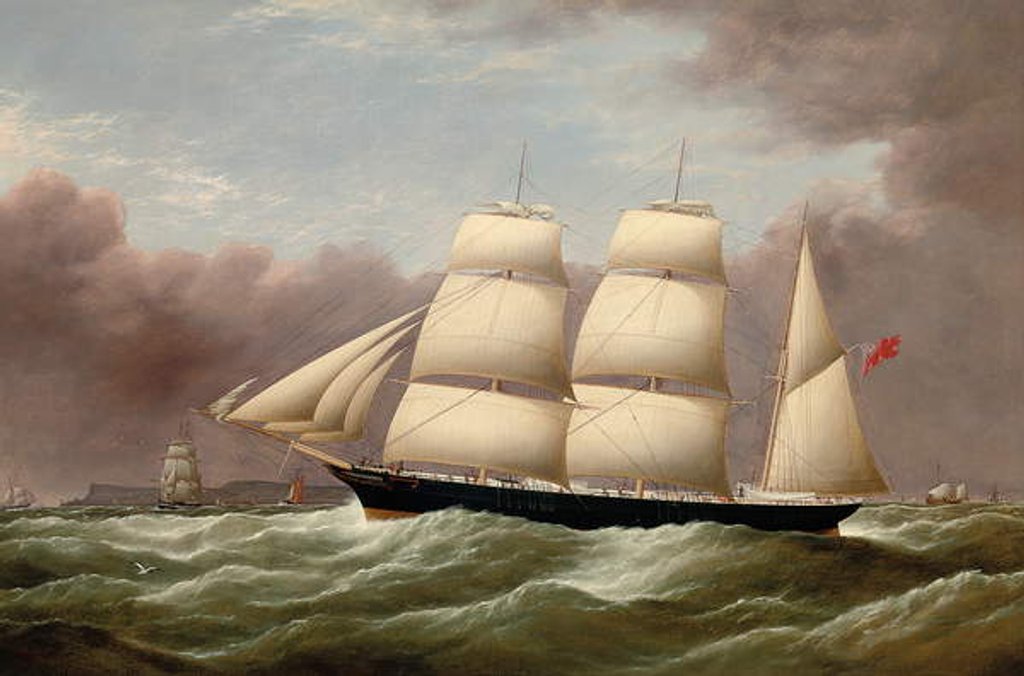 Detail of The Barque Alfred Hawley off the Skerries on her way into Liverpool, 1860 by G. Dell