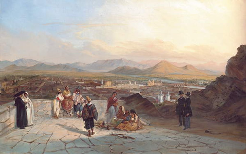 Detail of Santiago de Chile from the Hill of Santa Lucia looking to the west, 1841 by Johann Moritz Rugendas