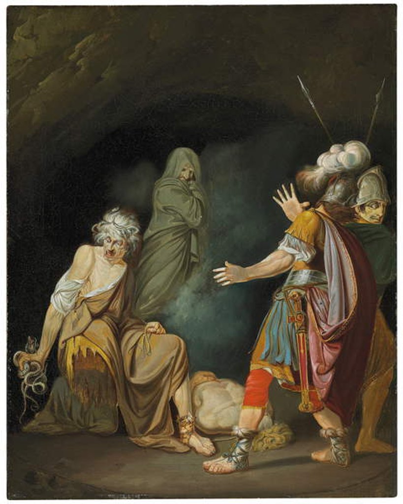 Detail of Sextus Pompeius consulting Erichtho before the Battle of Pharsalia by John Hamilton Mortimer