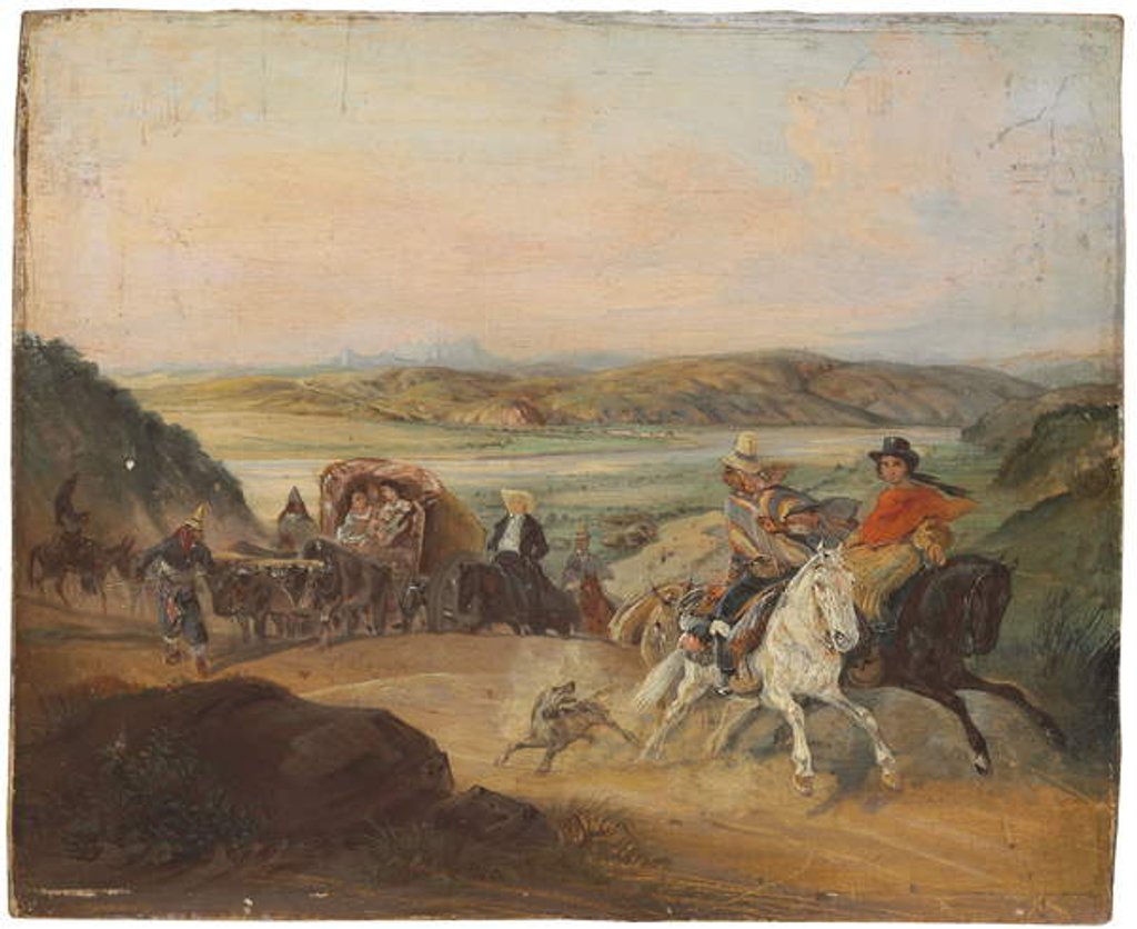 Detail of The Road from Santiago to Valparaiso by Johann Moritz Rugendas