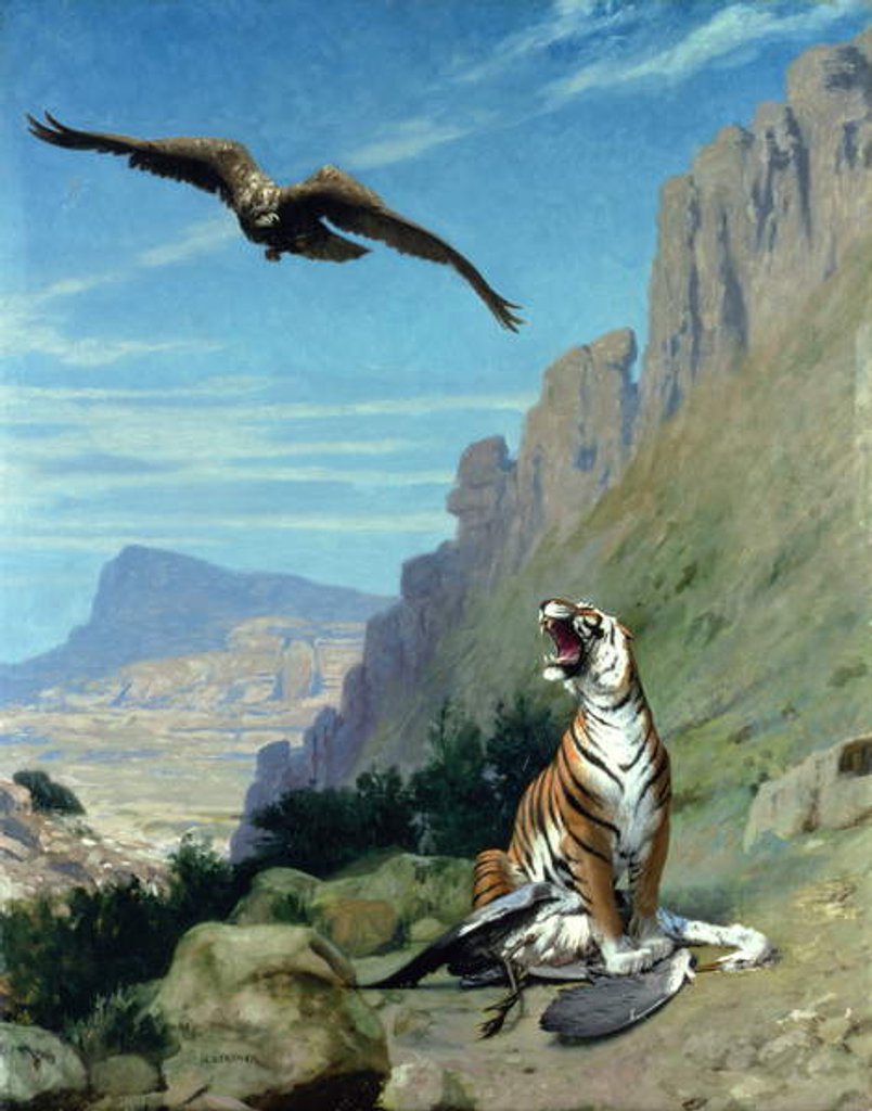 Detail of Tiger and Vulture by Jean Leon Gerome