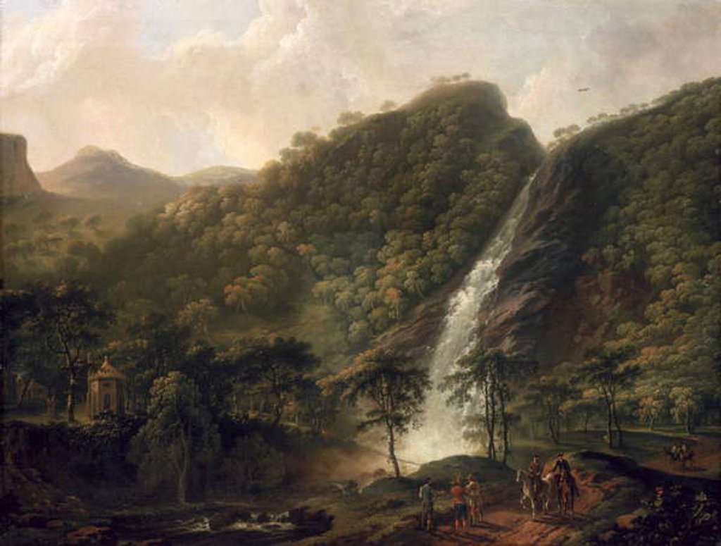 Detail of View of Powerscourt Waterfallon by George the Elder Barret