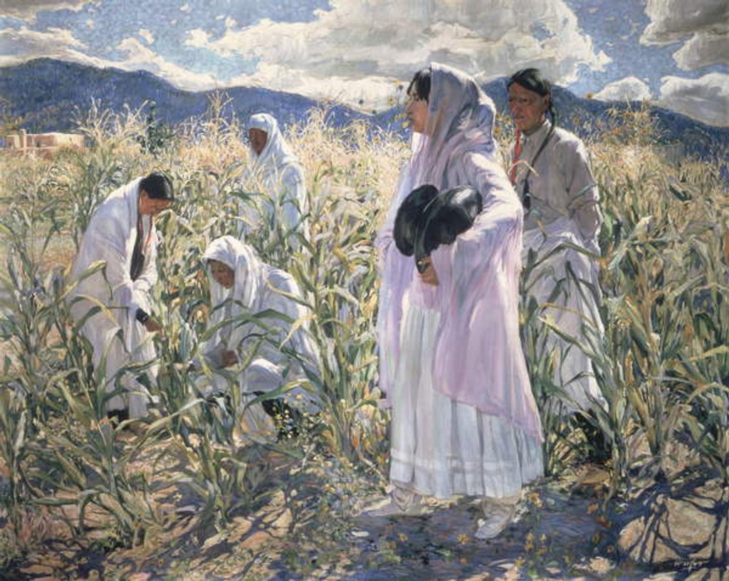 Detail of Indian corn, Taos by Walter Ufer