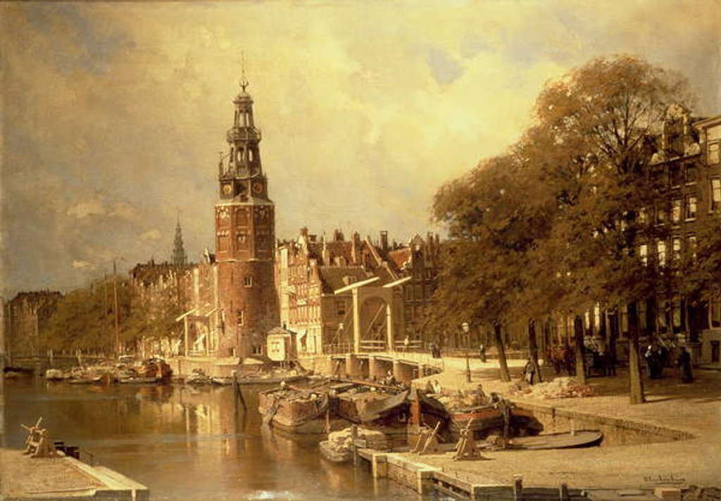 Detail of View of the Kalk Market, Amsterdam by Johannes Karel Christian Klinkenberg