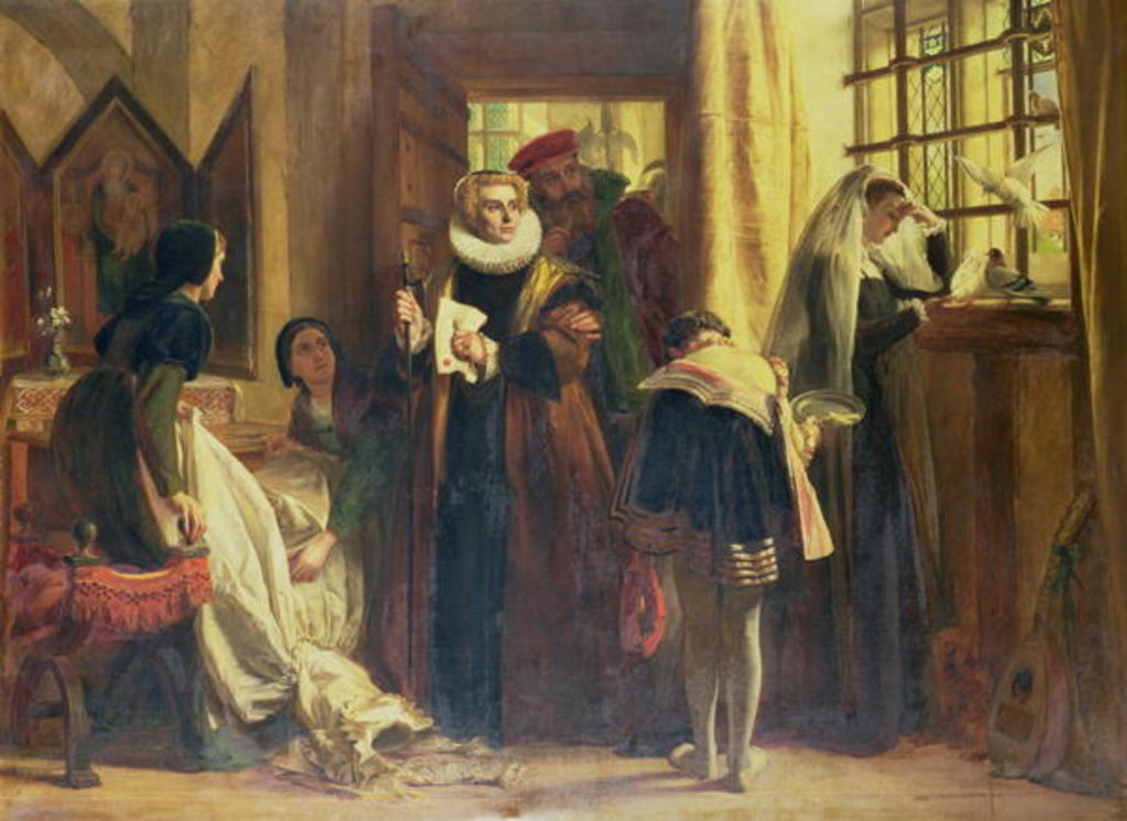 Detail of Mary Queen of Scots in Captivity, 1871 by John Callcott Horsley