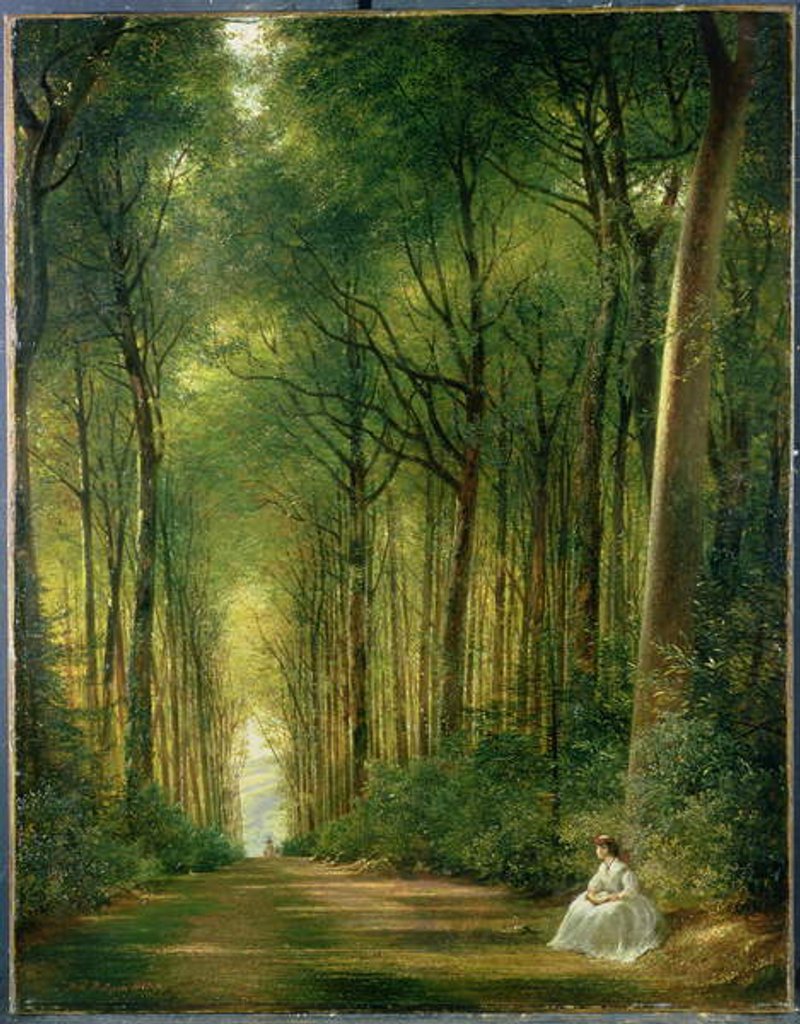Detail of The Beech Avenue, Denbies, 1870 by Richard Redgrave