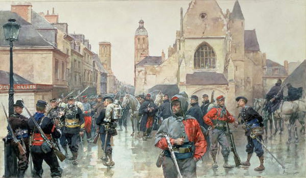 Detail of A Gathering of the Garibaldini and French Troops at Tours by Ludovico Marchetti