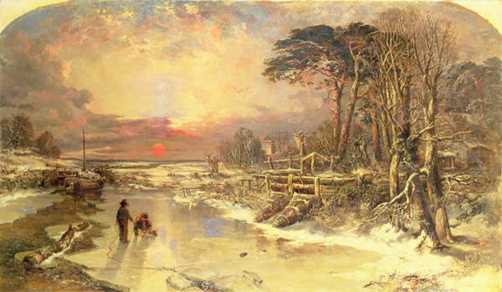 Detail of Winter Scene on the Thames, 1846 by Charles Branwhite