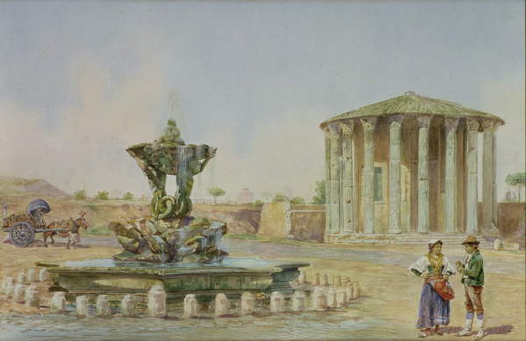 Detail of The Temple of Vesta in Rome by Antonio Colli