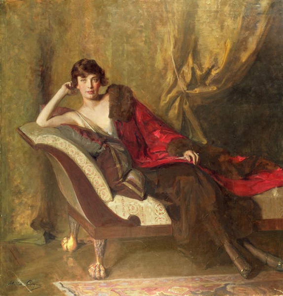 Detail of Countess Michael Karolyi, reclining in a divan, 1918 by John Quincy Adams