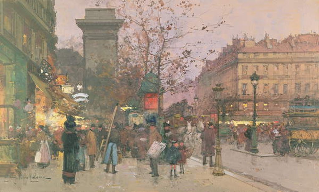 Detail of Porte Saint Denis by Eugene (1854-1941) Galien-Laloue