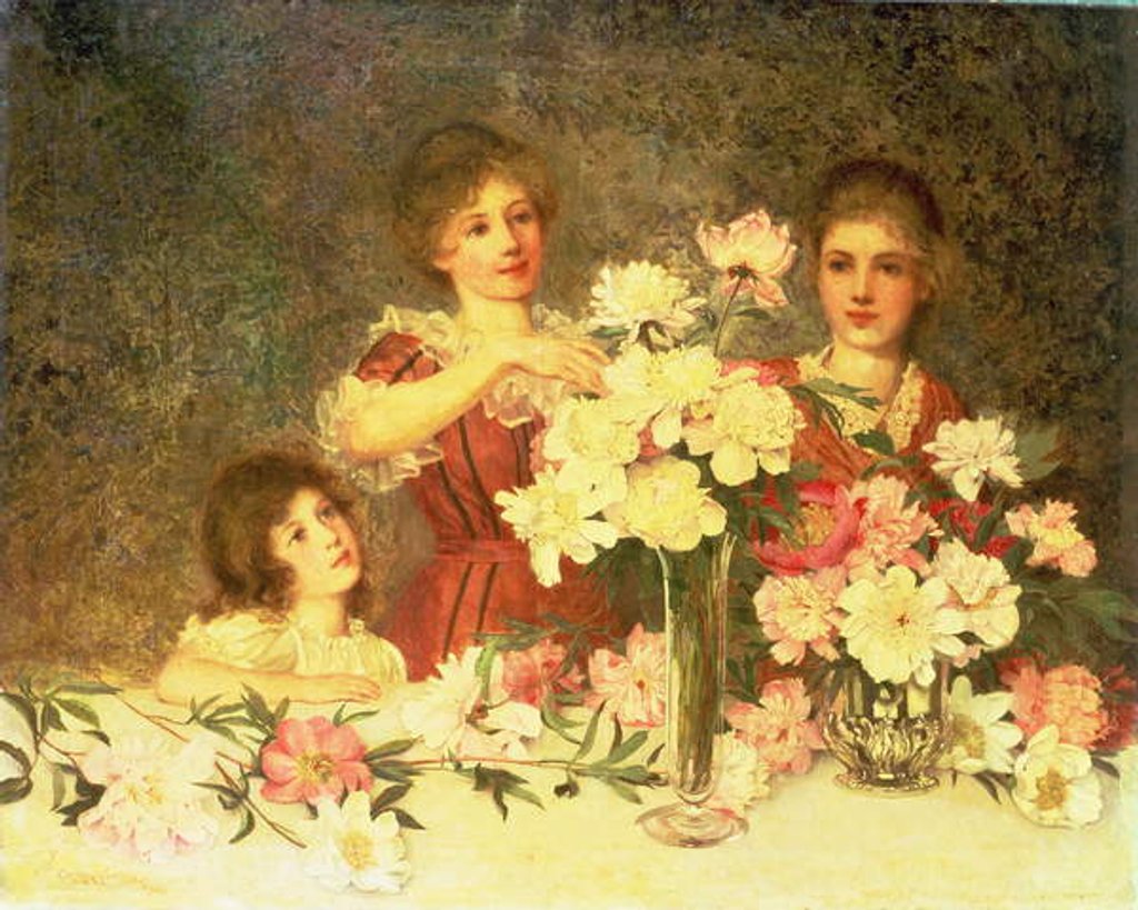 Detail of Arranging the Peonies, 1902 by George Carline