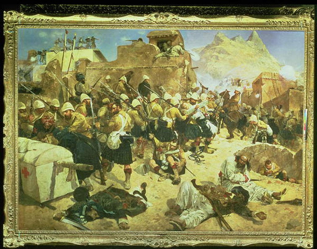 Detail of Candahar: The 92nd Highlanders and the 2nd Gurkhas Storming Gaudi Mullah Sahibdad by Richard Caton II Woodville