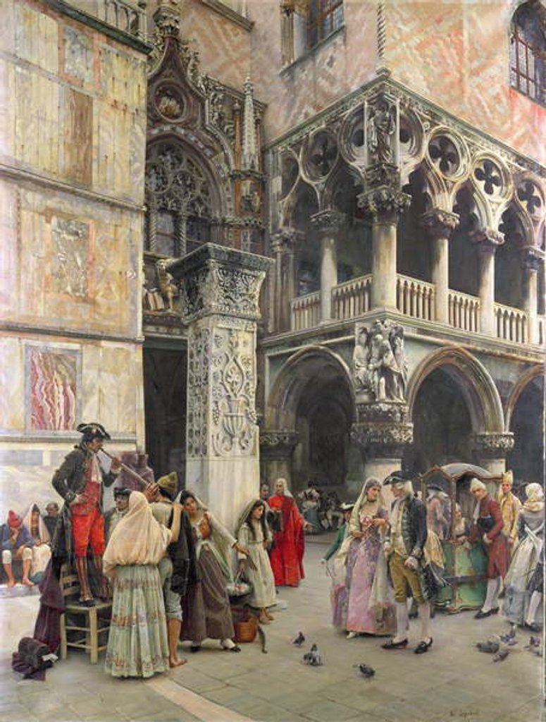Detail of In the Piazzetta, Eighteenth Century, 1859-92 by William Logsdail