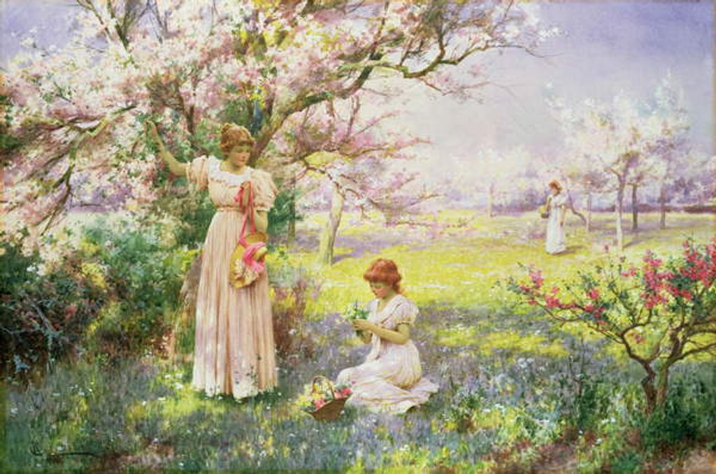 Detail of Spring: Picking Flowers, 1898 by Alfred Jr. Glendening