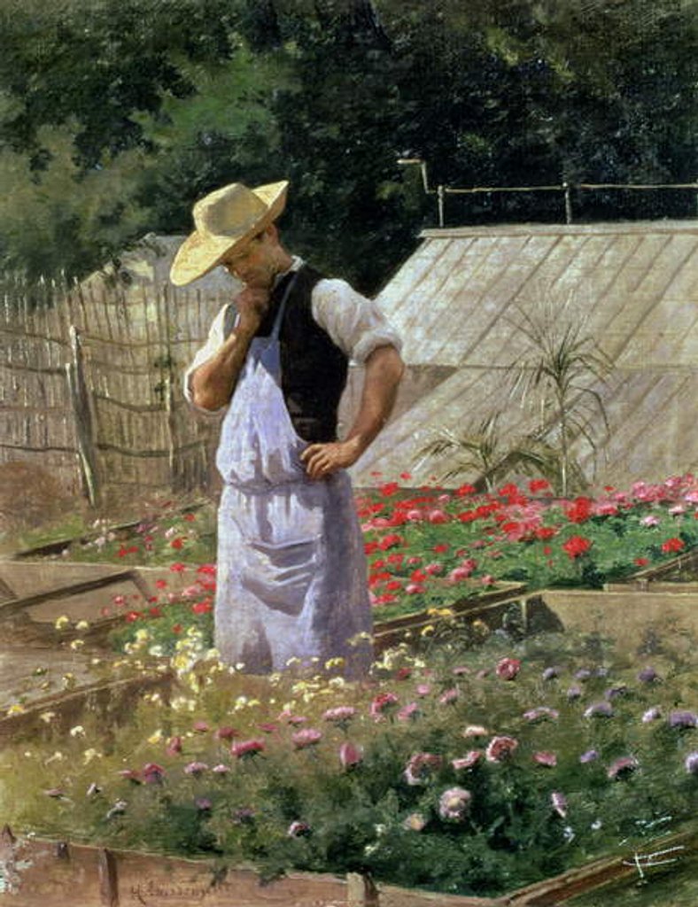 Detail of A Corner of the Rose Garden at Bagatelle by Henri-Adolphe Laissement