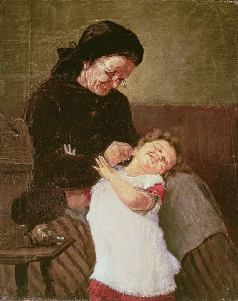 Detail of The Naughty Girl by Georg Jakobides