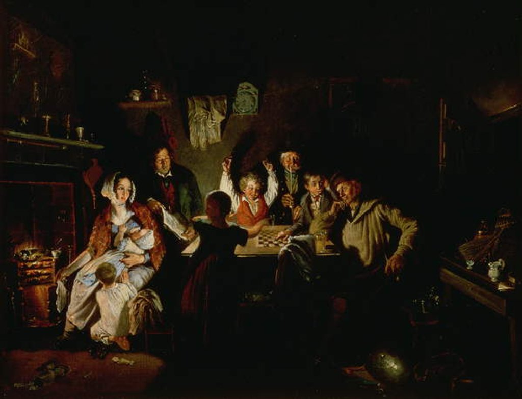 Detail of The Game of Draughts by William Henry Knight