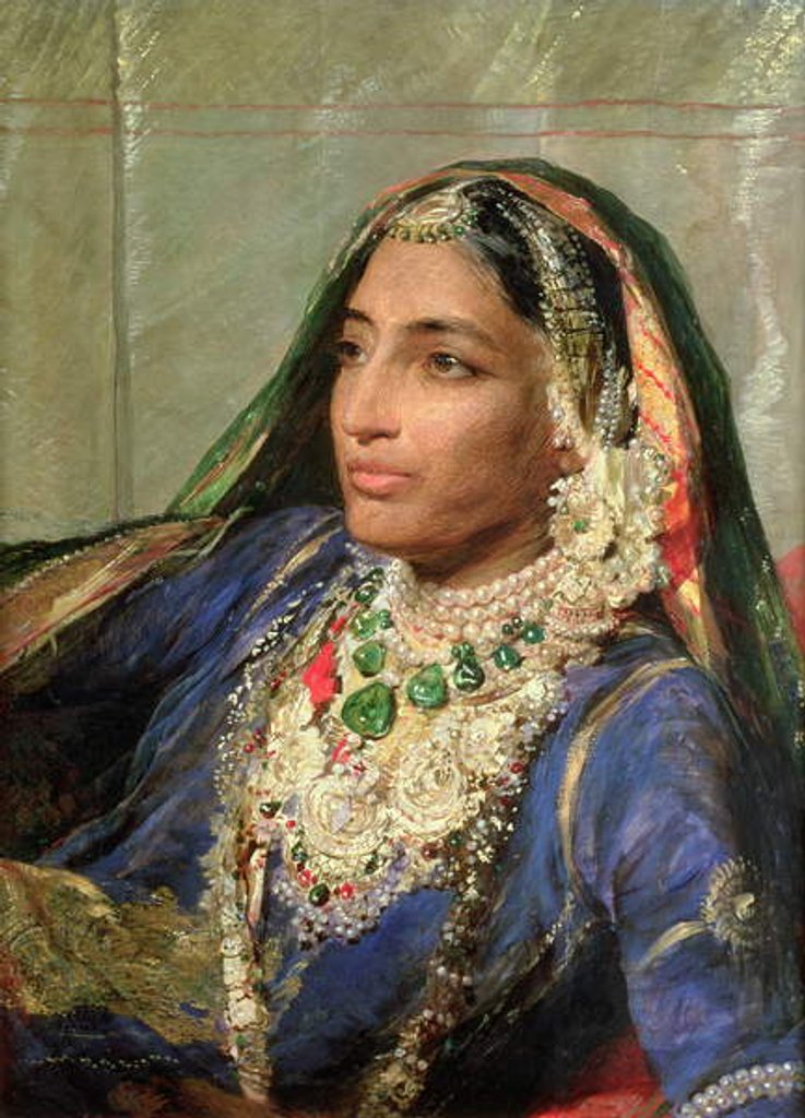 Detail of Portrait of Rani Jindan Singh, In An Indian Sari by George Richmond
