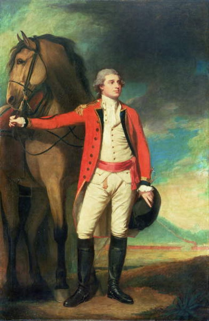 Detail of Portrait of Major-General James Hartley, In Captain's Uniform Of the Bombay Army by George Romney