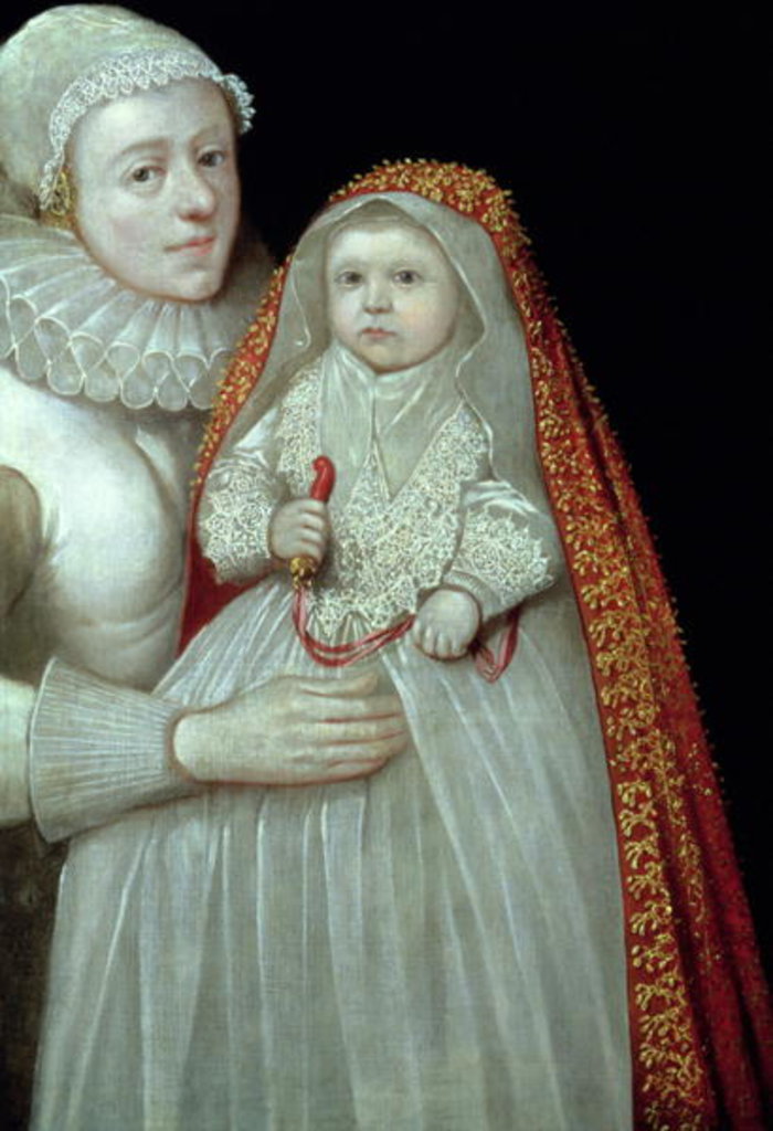 Detail of Christening, Portrait of A Mother And Child, c.1595 by English School