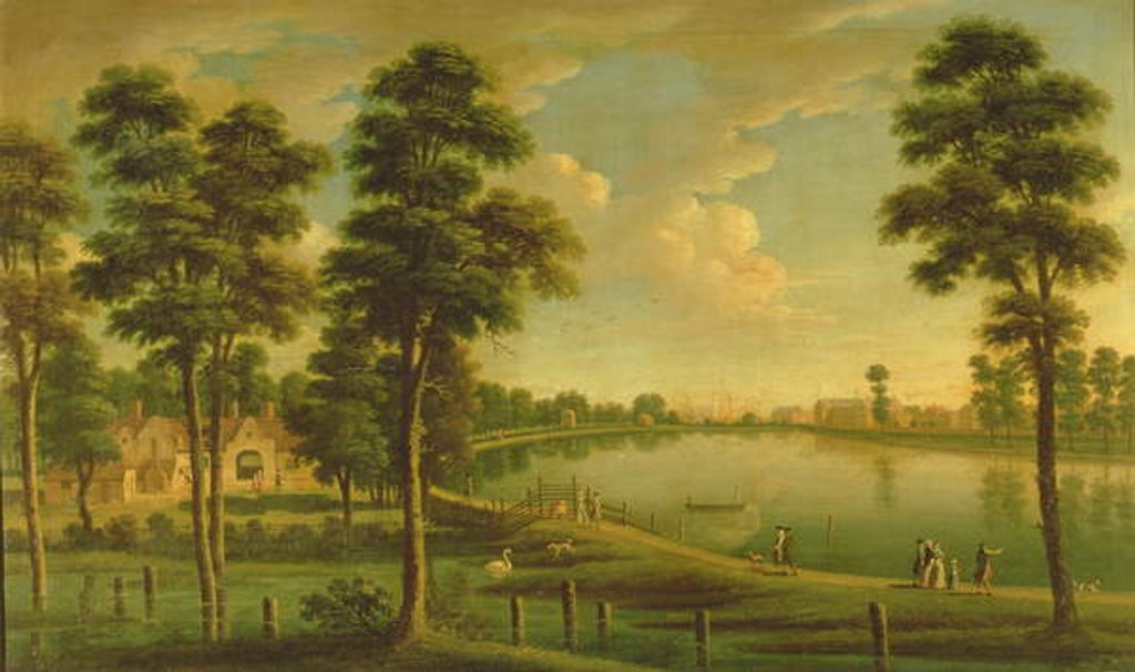 Detail of View of Chelsea Reservoir and Waterworks, with Westminster Abbey in the Distance, c.1725 by English School